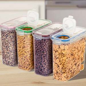 Storage <b>Containers</b> <b>with</b> <b>Lids</b>, Cereal Storage <b>Container</b> <b>Plastic</b> Airtight <b>Food</b> Storage <b>Containers</b> Snacks and Sugar 4 Piece Set - Product Image 6
