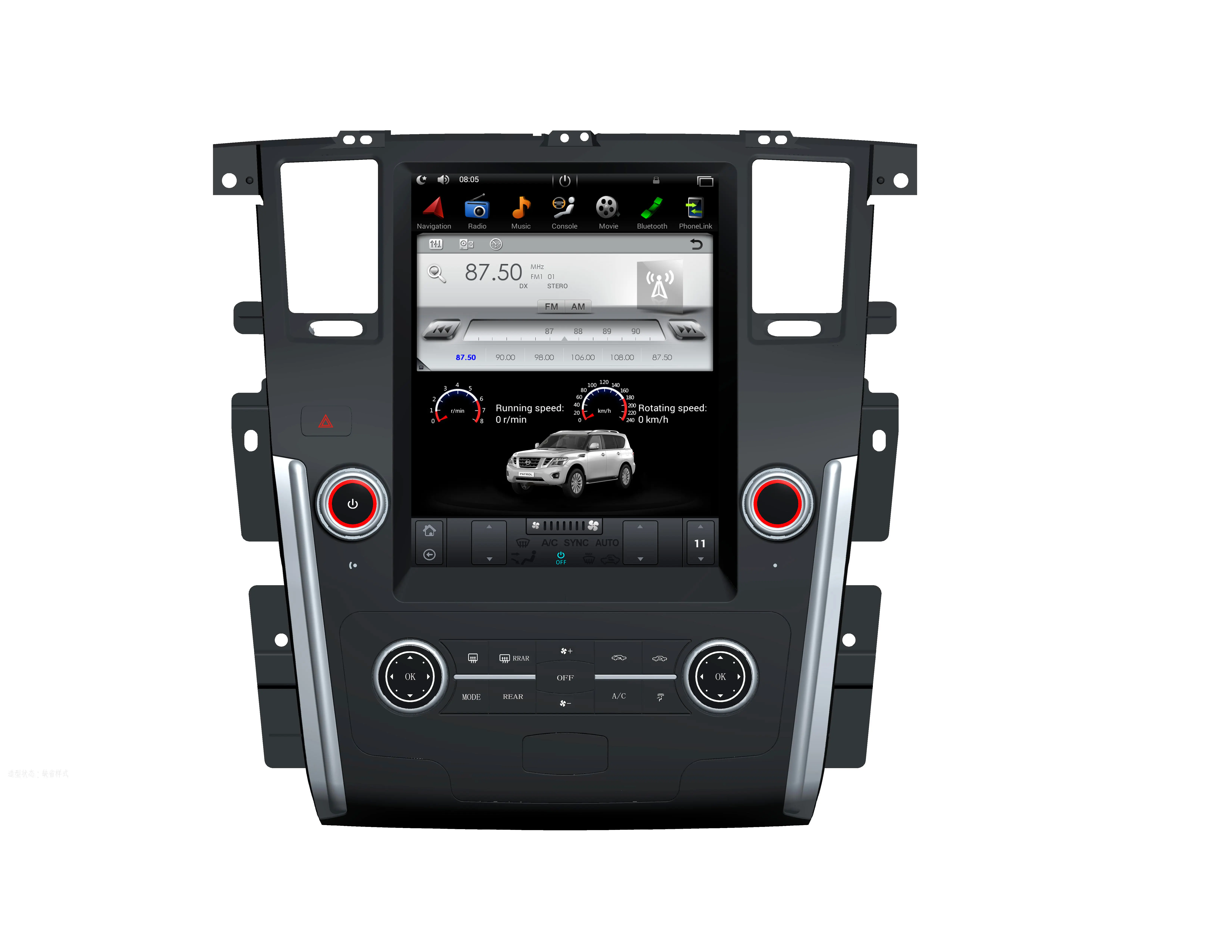 Yeni moda 9.7 inç araba Stereo radyo araba oynamak için GPS navigasyon NISSAN PATROL 2010-otomatik A/C /Infiniti Infiniti 2013-