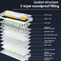 Clavier mécanique sans fil gaming MCHOSE G75 PRO 75% 8000mAh, taille standard, tri-mode BT5.0/2.4GHz/USB-C, Hot Swap, Linear Crème