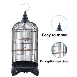 Lüks Büyük Metal Kuş Kafesi Model C305 Şekilli Üretim Kafesi Muhabbet Kuşları ve Papağanlar için - Yoğun Demir Teller Geniş Nefes Alabilen Tasarım - Product Image 4