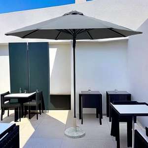 Sombrilla de Aleación de Aluminio para Exteriores, Sombrilla Grande para Patio con Columna, Paisaje de Playa, Café, Té DE LA Leche - Product Image 3