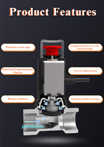 Nhà bếp hệ thống báo động van điện từ máy dò rò rỉ khí vật liệu chống cháy nổ máy dò khí nhà Van điện từ - Product Image 4