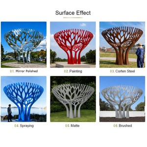 Scultura d'Albero in Acciaio Inossidabile di Grandi Dimensioni RELONG, Design Astratto Futuristico, Personalizzabile per Parchi Urbani all'Aperto - Product Image 2