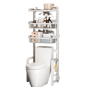 Estante de Baño Plegable de 5+ Niveles Ajustable, Ecológico, de Hierro Fundido, Organizador de Metal, Cesta de Esquina para Baño, Soporte de Almacenamiento - Product Image 1