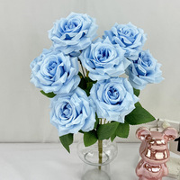Bouquet de 9 roses artificielles en soie faites à la main pour les fleurs de mariage et la décoration de la maison