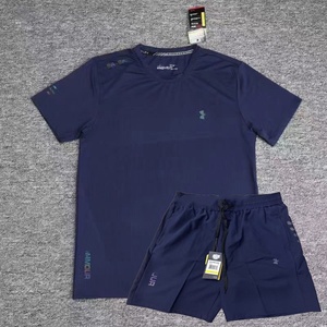 T-shirt sportif à manches courtes en soie glacée pour hommes, coupe ajustée, séchage rapide, évacuation de l'humidité, respirant, haute élasticité, été T55 - Product Image 3