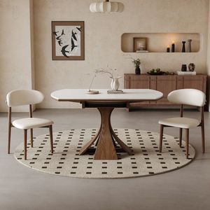 <span class=keywords><strong>Table</strong></span> à <span class=keywords><strong>manger</strong></span> minimaliste au design <span class=keywords><strong>tendance</strong></span>, résistante aux taches, avec quatre chaises, meubles vintage pour appartement - Product Image 4