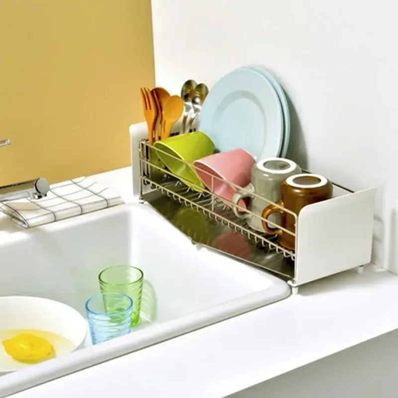 Hot Selling Japanese Dish Drainer Dryer Rack Tableware Stainless Steel Dish Drying Storage Rack Drainer Kitchen