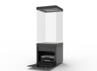 Vitrine à bijoux sur pied avec compartiments cachés, éclairage LED, construction en métal et verre écologique, style moderne pour exposition muséale