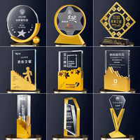 Trophée en métal de la ligue des champions en or personnalisé Plaques de football Tasses de football Trophée en métal en verre