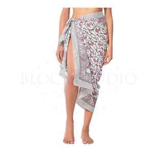 Pareo de Algodón con Estampado Artesanal a Precio de Mayoreo para Mujer, Ligero, para Usar como Cubrebañador, Ropa de Playa y Resort para el Verano - Product Image 5