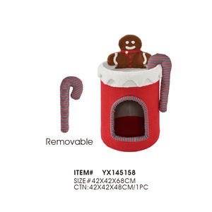 Torre per Gatti a Tema Natalizio 78cm, Cuccia in Peluche, Arredo per Gatti in Morbido Pile Teddy per Interni - Product Image 1