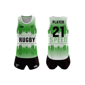 Maillot de rugby tactile personnalisé de haute qualité, impression numérique, débardeur de football, séchage rapide, uniforme de rugby tactile, 100% polyester, unisexe, adulte - Product Image 3