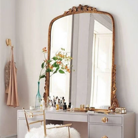Miroir sur pied antique surdimensionné à fleurs décoratives pleine longueur