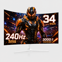 Moniteur incurvé grand écran 4K 240 Hz pas cher, moniteur PC large écran pour jeux, 34 pouces, 4K 240 Hz, moniteur LED, écran LCD pour jeux