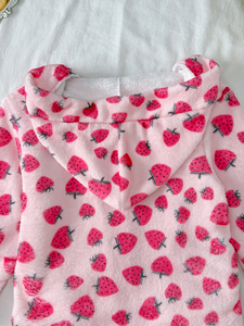 <span class=keywords><strong>Peignoir</strong></span> à capuche imprimé fraises pour filles - Product Image 6