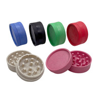 Broyeur de fumée moderne en plastique à deux couches de 55mm de diamètre biodégradable avec logo personnalisé vente en gros de briquets et accessoire pour fumer