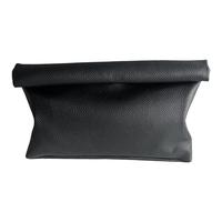 Prêt à expédier sombre Simple rétro Style britannique pochette pour femmes étanche en cuir souple bord roulé sac de maquillage à main