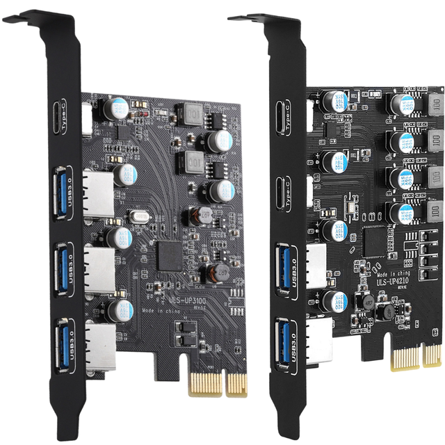 PCIE USB 3.0 Type C Expansion Card 5Gbps PCI-E to Type-C USB3.0 HUB 4 Port Converter Card Adapter USB3.2 GEN 1 USB a + USB C