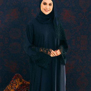 Vêtements pour femmes du Moyen-Orient de style populaire, Abaya de Dubaï, broderie en dentelle, robe maxi pour femmes turques, mode musulmane Abaya - Product Image 1