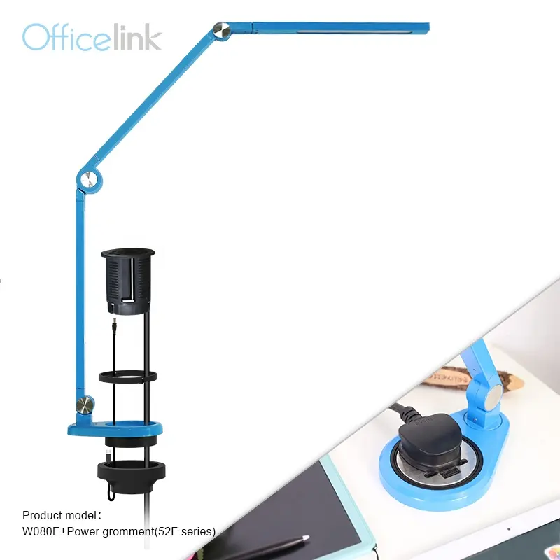 Adjustable lamp with Socket and USB charger for Table top