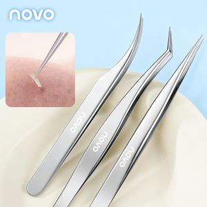 Pince à épiler extractrice de points noirs et de boutons en acier inoxydable de haute qualité, ultra-fine, pour le visage - Product Image 1