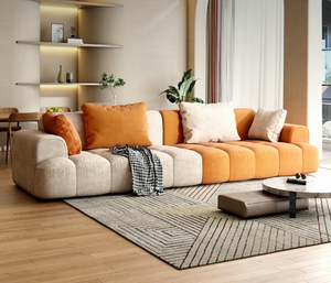 आधुनिक लक्जरी इतालवी डिजाइन बुना हुआ कपड़ा सोफा एक सीट फोशान संग्रह - Product Image 5