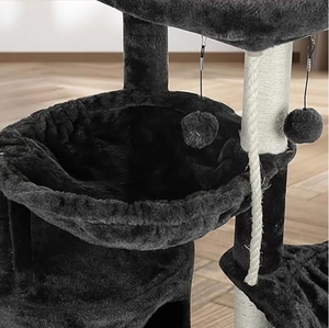 Rumah Pohon Kucing Bertingkat Modern, Gratis Ongkir, Pabrik Cina, Rangka Panjat Kucing, Tiang Garukan Sisal, Bahan Plush, Kemasan Karton - Product Image 5