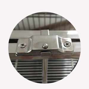 Yüksek kaliteli kare tüp paslanmaz çelik evcil hayvan kafesi tekerlekler ile köpek kafesi köpek sandık - Product Image 6