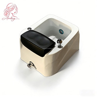 Bassin de spa pour les pieds autoportant avec 7 lumières LED colorées, repose-pieds en latex ultra-doux, interrupteur de contrôle de l'eau pour utilisation en salon de beauté