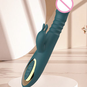 Consolador eléctrico retráctil, vibrador femenino, masajeador de silicona de doble cabeza, juguetes de masturbación para adultos, vibromasseur - Product Image 1