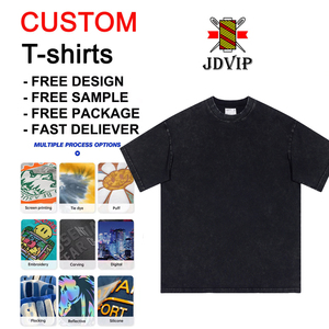 T-shirts unisexes en coton épais de 300 g/m² avec logo imprimé personnalisé, T-shirts décontractés tricotés de haute qualité pour hommes, créez votre - Product Image 1