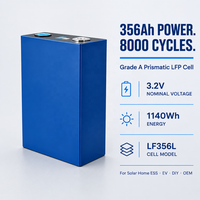 Cellule LFP prismatique de grade A 3.2V 356Ah 1140Wh LF356L, 8000 cycles, rechargeable pour applications solaires domestiques, ESS, EV, DIY, OEM