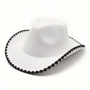 Chapeau de cowboy au design nouveau 2024 avec bordure en fil contrasté pour les voyages, la pêche, les loisirs en plein air - Product Image 2