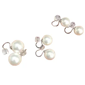 Pearl earrings women's new high-grade sense of light luxury just round retro earrings _ Ear clip without ear holes