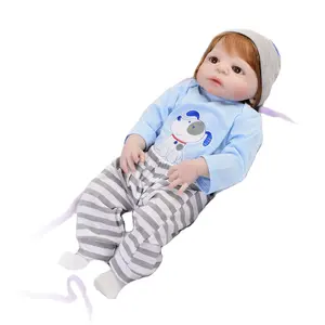 Boneca reborn realista de silicone, boneca de 22 polegadas ou 55 cm de corpo inteiro, anatomicamente correta, boneca de menino