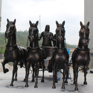 Estatua de Caballo de Resina de Alta Calidad Personalizada, Escultura de Carruaje Europeo Retro de Fibra de Vidrio en Venta - Product Image 4