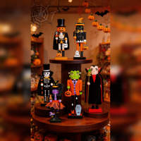 Ornements d'Halloween peints à la main, casse-noisettes en bois artistique, design unique pour cadeau de collection