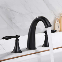 Mitigeur de lavabo de luxe européen rétro en laiton brossé à 2 poignées avec capteur sans contact, qualité supérieure, vente en gros d'usine, céramique