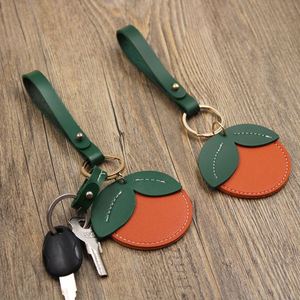 3 Days Shipping Orange Shaped Keychain Wristband Faux Leather <b>Key</b> <b>Ring</b> with Card Holder Fashion <b>Bag</b> Pendant for Women Gift Idea - Product Image 6