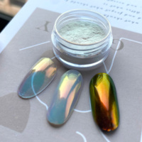Vente en gros de poudre d'aurore perle blanche Changement de couleur arc-en-ciel Chrome ongles Effet miroir Pigment caméléon