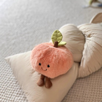 Collection JC – Peluche super douce en forme de fruit avec base lestée (Pêche, Poire, Cerise) – Cadeau d'anniversaire anti-stress pour enfants