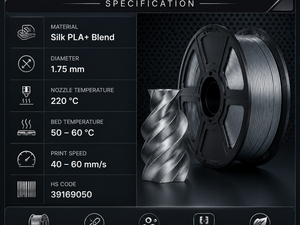 Filamento para Impresora 3D Yiqiu3D Silk PLA+ de 1.75mm, Seda Brillante con Resistencia PLA+, Colores Personalizados, para Bambu Lab, Prusa, Creality - Product Image 6