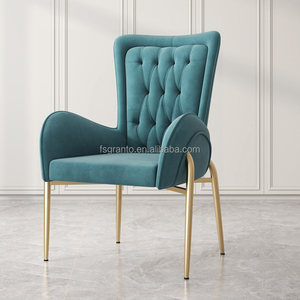 Poltrona Imbottita Confortevole, Arredamento per Sala <span class=keywords><strong>da</strong></span> <span class=keywords><strong>Pranzo</strong></span>, Sedia <span class=keywords><strong>in</strong></span> <span class=keywords><strong>Pelle</strong></span> con Gambe <span class=keywords><strong>in</strong></span> Acciaio Inossidabile - Product Image 2