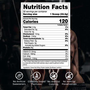 Poudre d'isolat de protéine de lactosérum nourrie à l'herbe de marque privée supplément de vitamine D potassium nutrition sportive poudre de récupération musculaire - Product Image 3