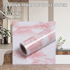 Papel Tapiz Moderno 3D de Mármol Rosa, Impermeable, <span class=keywords><strong>Autoadhesivo</strong></span>, Vinilo Decorativo Geométrico para Cocina y Apartamento - Product Image 2