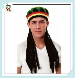 Chapeaux Rasta de fête jamaïcaines drôles avec Dreadlocks HPC-1486 - Product Image 4
