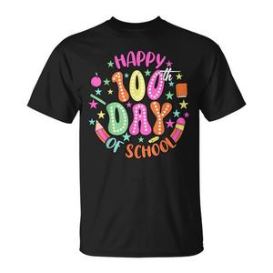 Maglietta Colorata con Matite per il 100° Giorno di Scuola, T-Shirt Promozionale - Product Image 1