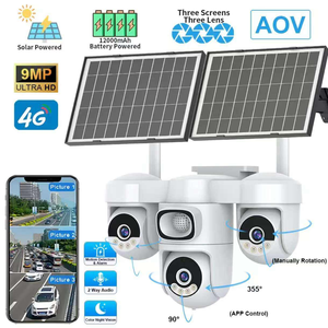 กล้องวงจรปิด Okam Outdoor 12MP 4G <span class=keywords><strong>Sim</strong></span> 3PTZ รุ่นใหม่ล่าสุด 4 เลนส์ 3 หมุนได้ รองรับการมองเห็นกลางคืนแบบสี สำหรับฟาร์ม พร้อมระบบ AOV พลังงานแสงอาทิตย์ - Product Image 2