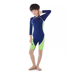 キッズウェットスーツリブダイビングスーツ小さな男の子のためのウェットスーツ優等生ワンピース5MM子供たちはスポーツウェア水着をカスタマイズします